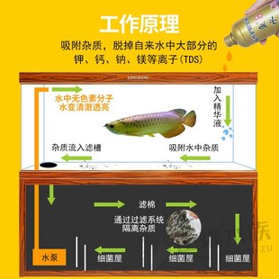 鱼水情 鱼缸净水剂水质清澈剂澄清去除水绿浑浊异味除氯精华液