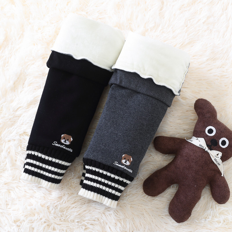 女童冬季加绒打底裤外穿婴儿棉裤小童加厚夹棉女宝宝一条过冬裤子