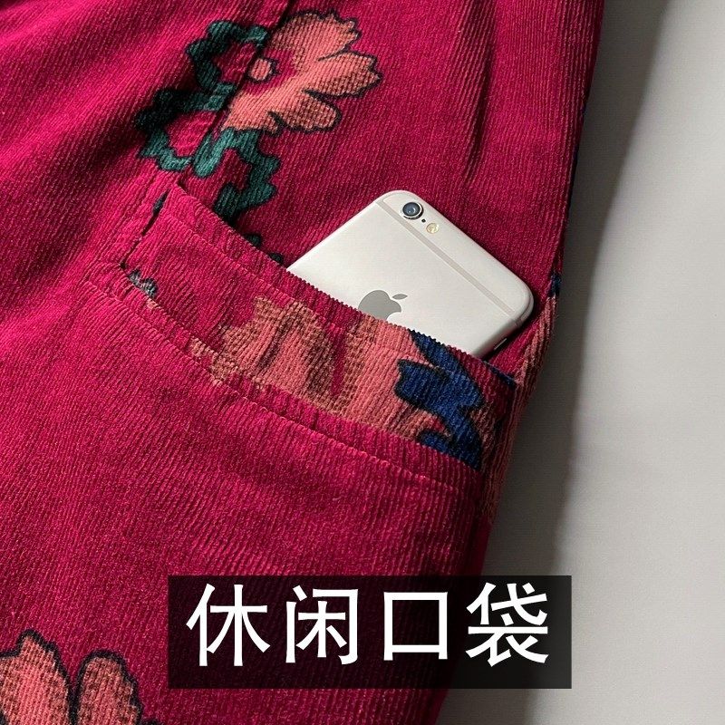 中老年人马甲女春秋 老太太大码纯棉条绒背心 妈妈外穿灯芯绒马夹