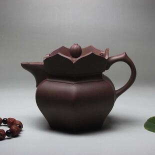 正宗宜兴国工紫砂壶纯全手工吴金兰底槽清僧帽壶大容量六方器茶壶