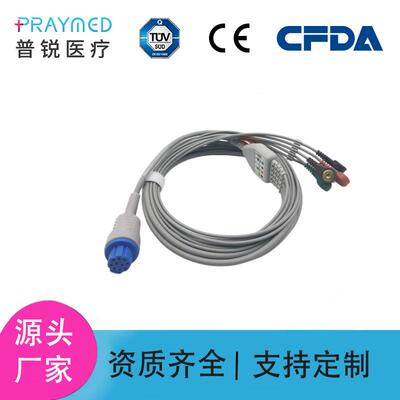 兼容Ohmeda欧美达GEDatex德恩监护仪一体3/5导心电导联线