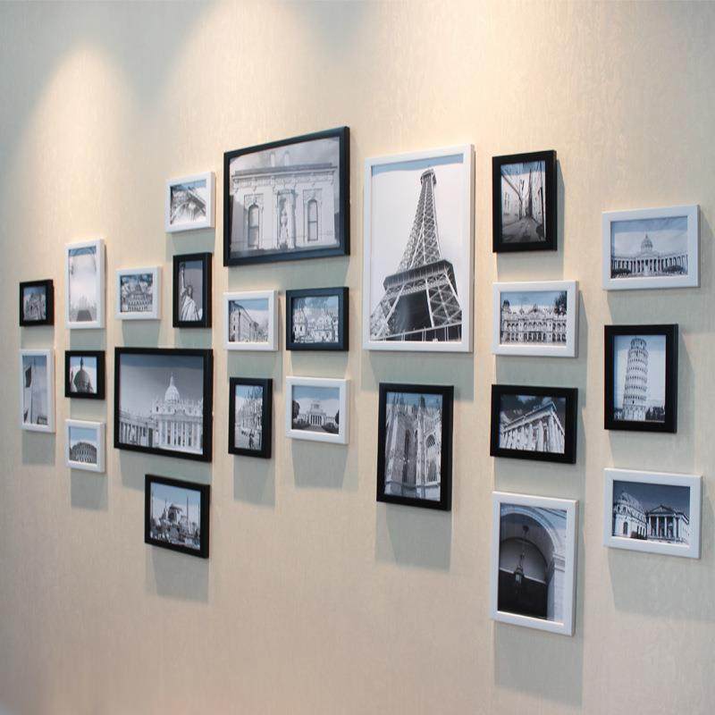 客厅卧室照片墙大墙面相框墙地中海复古相片墙24框挂墙相框