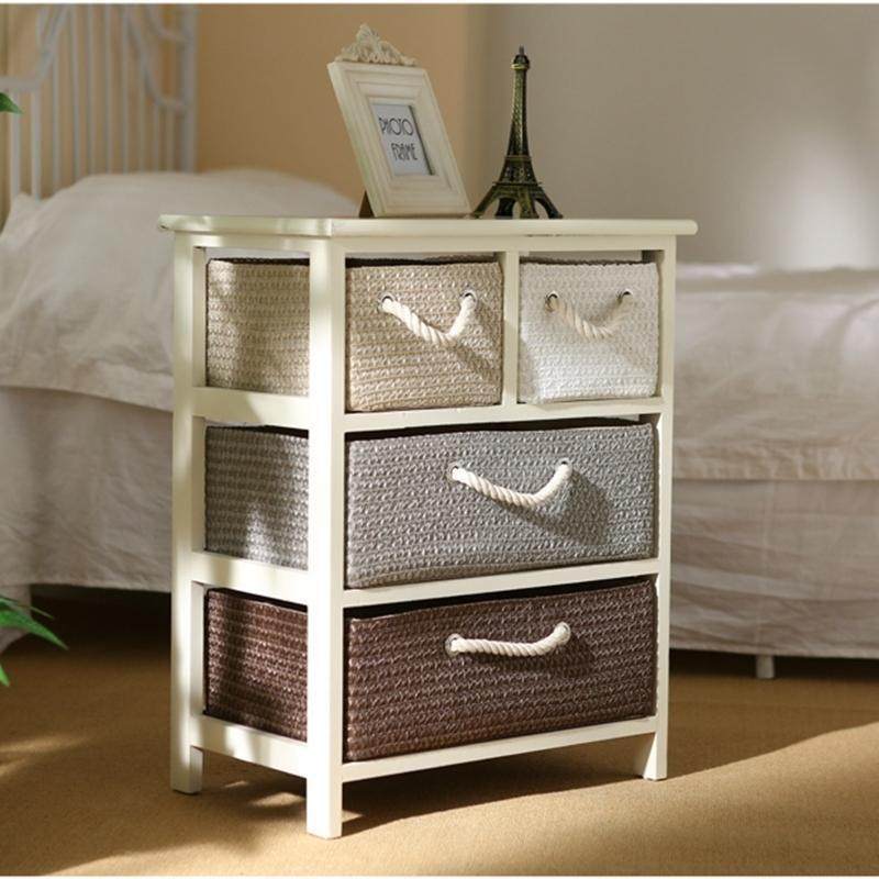 韩式实木田园藤编收纳柜抽屉斗柜储物柜现代简约卧室床头柜子窄柜,节庆用品/礼品,新娘配件,淘宝优惠券,粉丝福利购,淘宝优惠卷