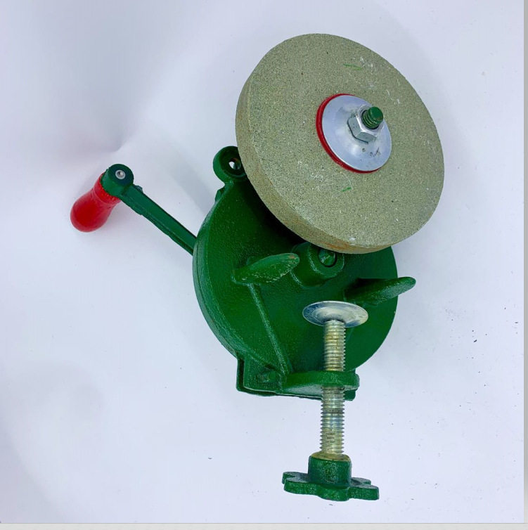 专业生产6寸铸铁手摇砂轮机尼日利亚东南亚市场手动台式砂轮机