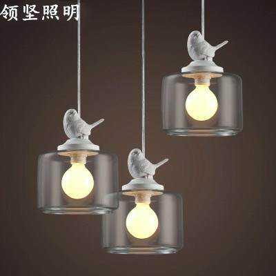 领坚设计师美式乡村客厅灯餐厅卧室灯具麻雀小鸟吊灯艺术吊灯
