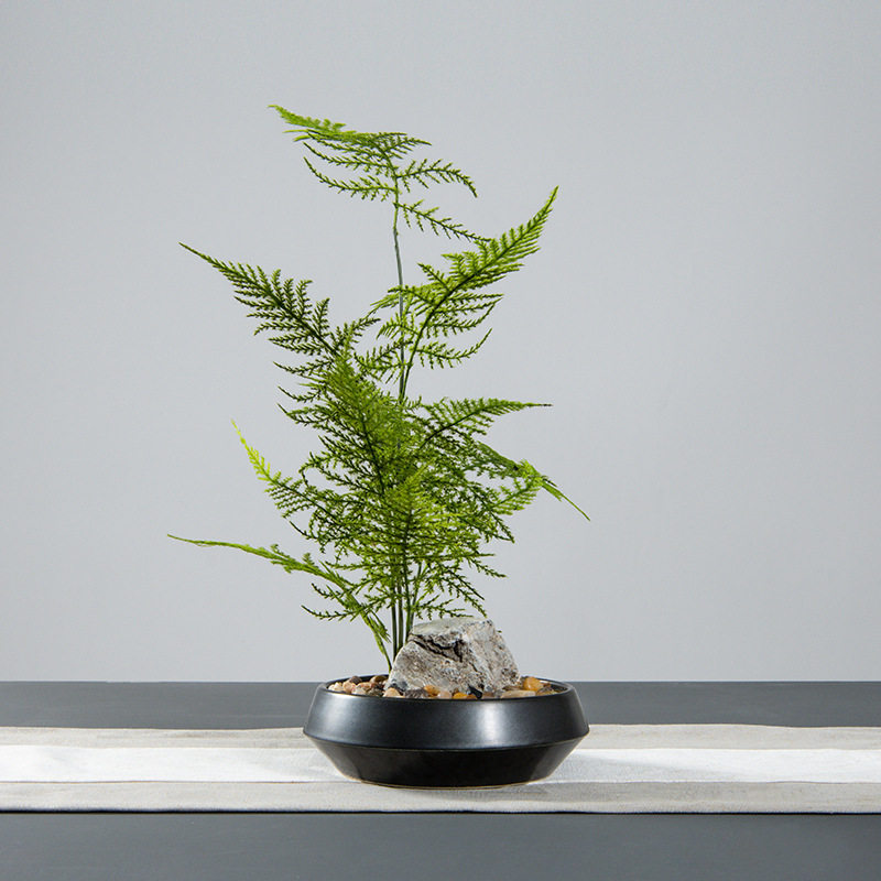 新中式花艺摆件餐厅摆花酒店仿真花绿植盆栽样板房餐桌花中间