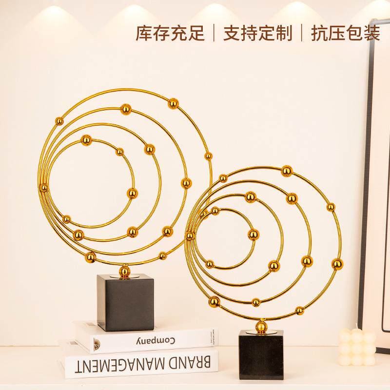 欧式创意高档客厅大理石合金摆件家居办公室大号金属装饰工艺品厂
