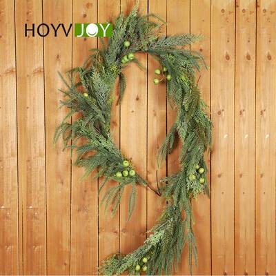 圣诞装饰藤条仿真软胶松柏藤条诺福克松绿植松藤条圣诞道具