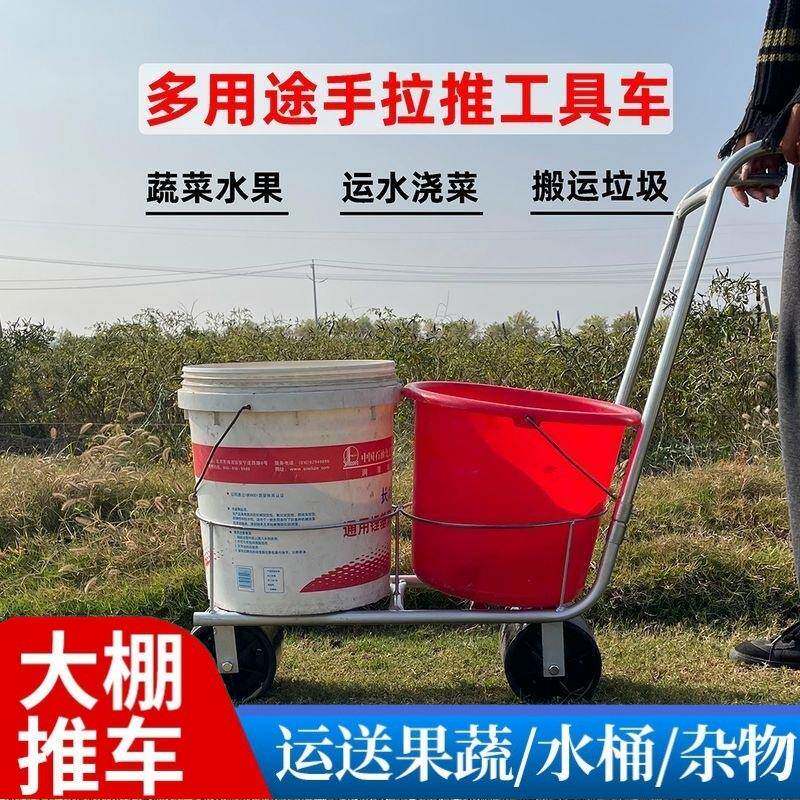 大棚蔬菜采摘车推垃圾桶的小车推水车蔬莱瓜果推粪便携式农用家用
