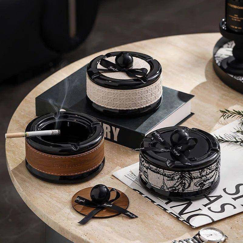 复古带盖水墨画陶瓷烟灰缸防飞灰烟缸家用客厅高级办公室创意摆件,机械设备,其他机械设备,淘宝优惠券,粉丝福利购,淘宝优惠卷