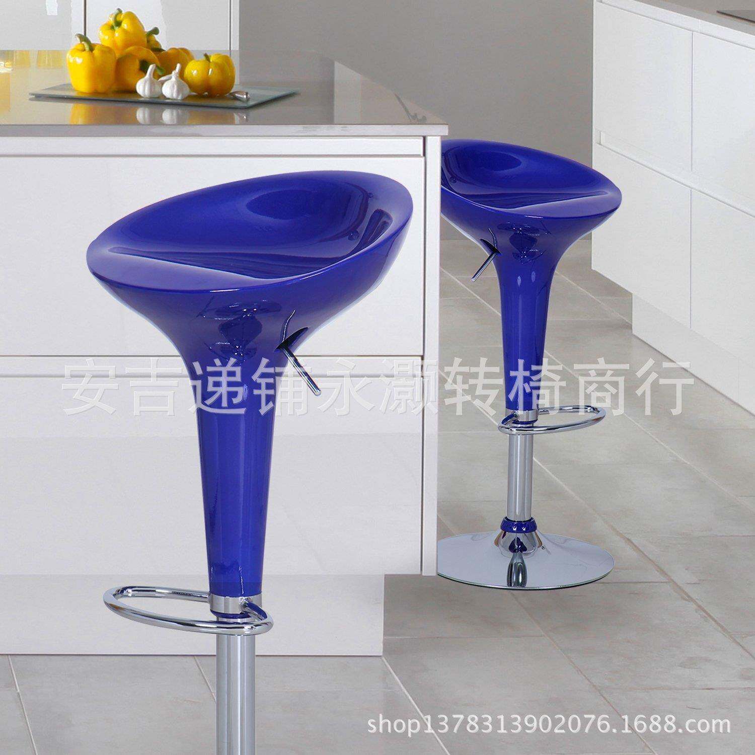 时尚新款-ABS欧式转椅酒吧椅吧台椅子升降前台接待椅收银高脚凳