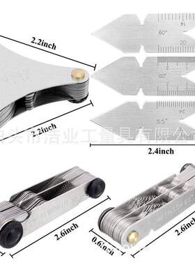 中心规6件套55加60°量规58片计量器具60度美制51PC螺纹牙规