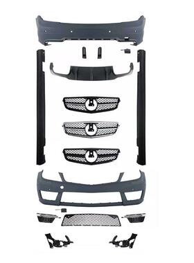 C63款包围保险杠适用于奔驰C级W204机盖大灯2008-2013