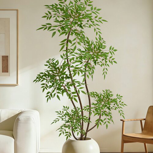 绿植南天竹室内客厅沙发旁假植物装饰盆栽感摆件仿生假树铁丝其它
