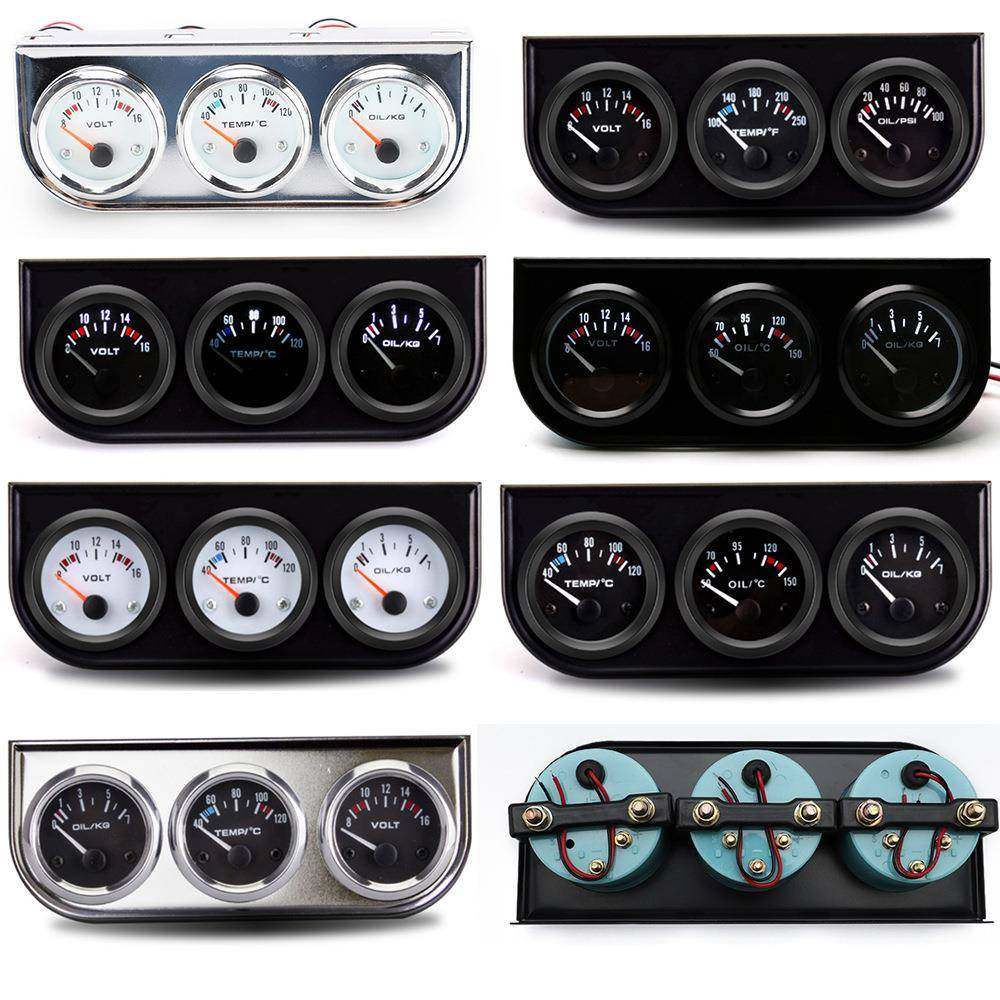 汽车仪表改装汽车仪表黑色三联水温油温油压电压表