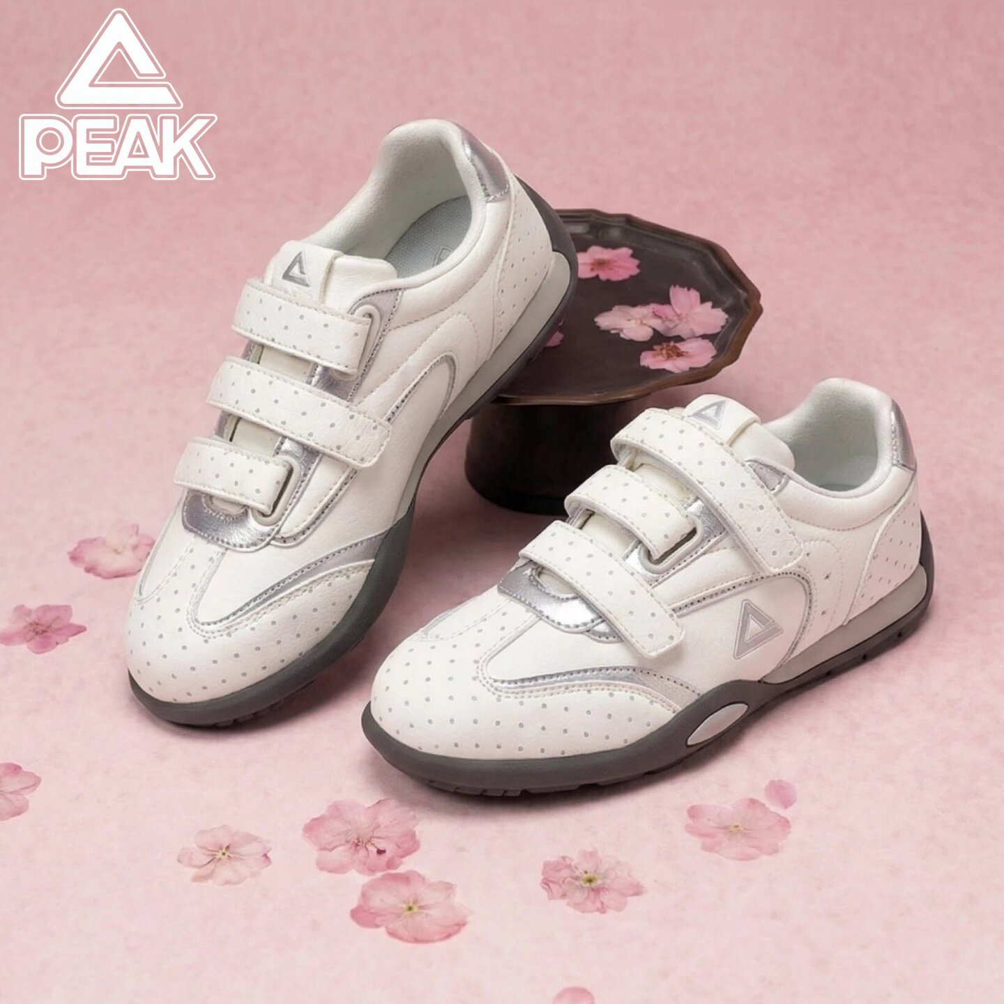 Peak/匹克薄底鞋芭蕾运动休闲鞋青少年春夏季魔术贴百搭板鞋子女