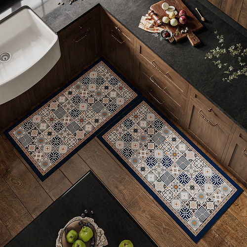 法尼克斯可擦免洗厨房花砖地垫防水防油防滑矽藻泥耐脏脚垫可定制