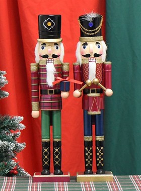 英伦50cm胡桃夹子木偶士兵创意家居酒吧咖啡厅迎宾招财装饰品摆件