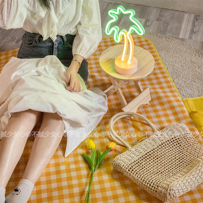 美式椰树夜灯复古led氛围灯装饰台灯卧室床头灯摆件礼物