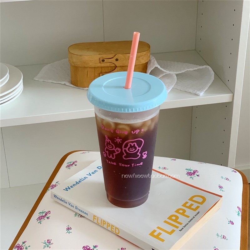 每天都要喝水!夏日大容量水杯随手杯女塑料吸管杯随身便携咖啡杯
