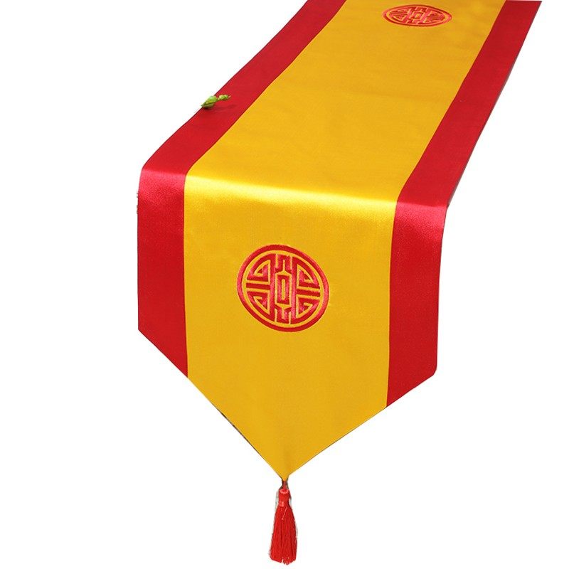 新中式古典餐桌桌旗茶几布艺电视柜盖布床旗玄关柜中式禅意茶席