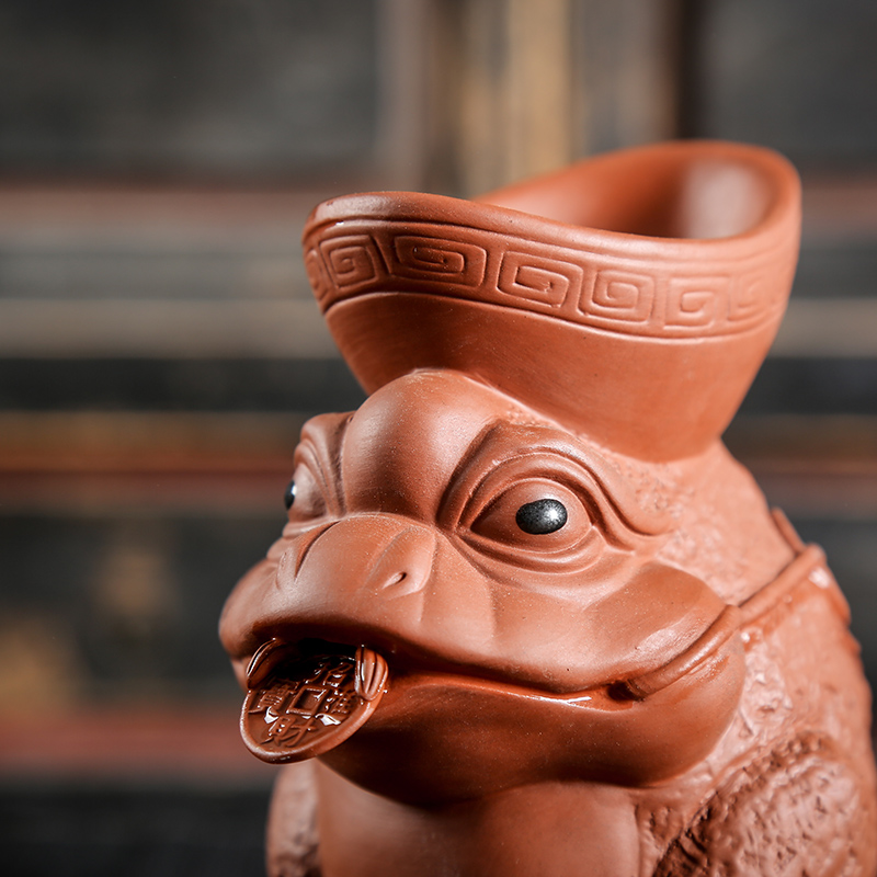 紫砂金蟾茶宠招财茶滤功夫茶具滤茶器茶壶 过滤网陶瓷漏斗配件