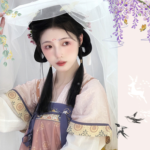 汉服假发一体式古风假发包盘发古装发髻垫发包唐朝发髻七舍假发女