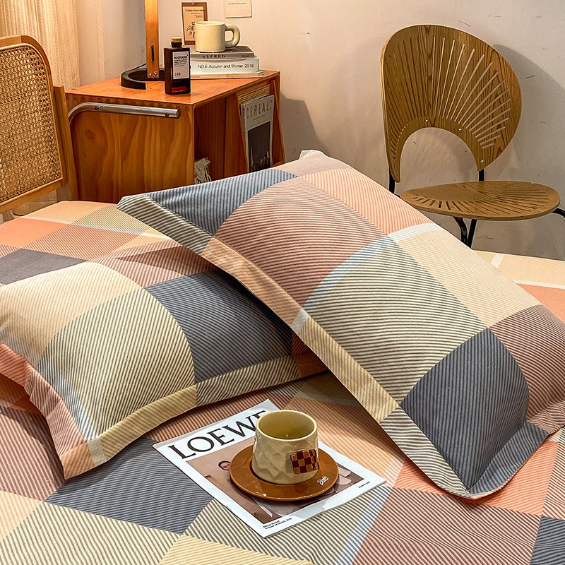 磨毛枕套一对装全棉100纯棉枕头套秋冬家用加厚单个48cmx74cm整头