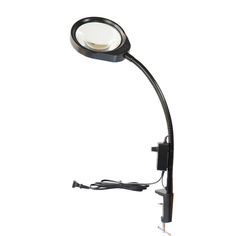 PDOK防静电PD-032A台夹式放大镜带LED多功能维修工作台灯20倍