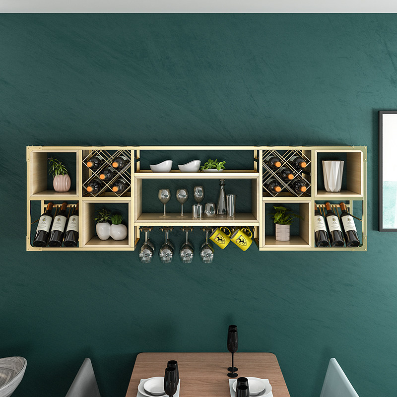 北欧铁艺实木家用酒柜壁挂酒架客厅展示置物墙面红酒架悬挂酒杯架,住宅家具,酒架,淘宝优惠券,粉丝福利购,淘宝优惠卷