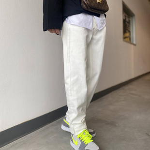 190高个子加长牛仔裤百搭米色男宽松2020新款春复古瘦高腰直筒裤