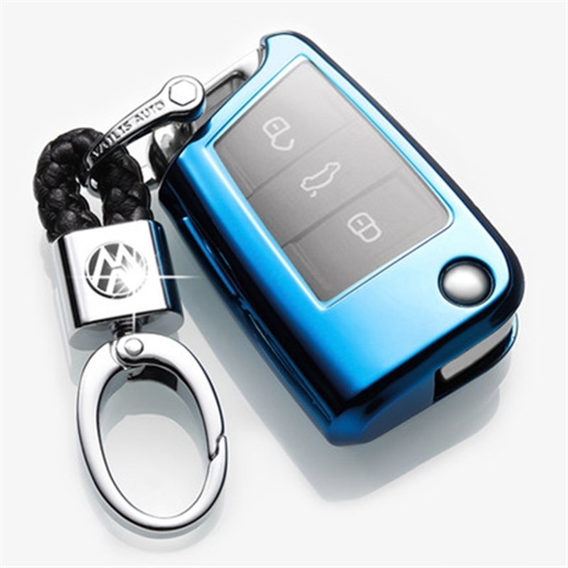 大众途观l速腾宝来polo专用途岳探歌朗逸plus车钥匙套高档壳扣包