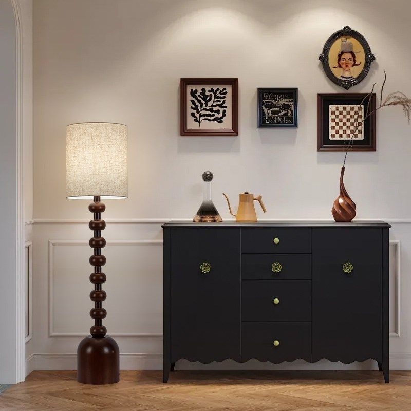 新中式落地灯复古客厅卧室灯书房沙发钢琴旁实木落地灯