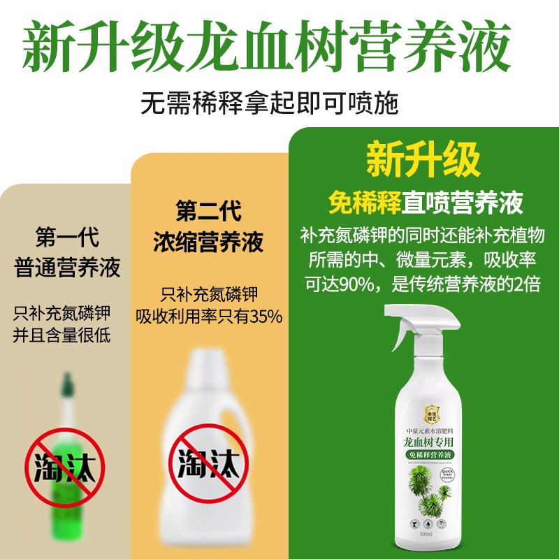 龙血树营养液免稀释叶子干枯龙铁树龙血树专用肥料液体肥专用土