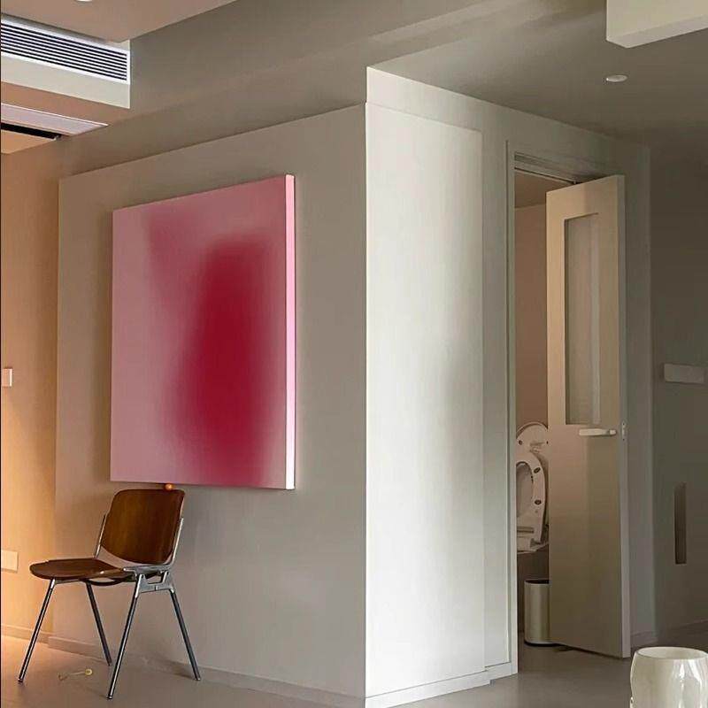 现代简约装饰画客厅轻奢高级感餐厅多巴胺粉色无框挂画法式奶油风