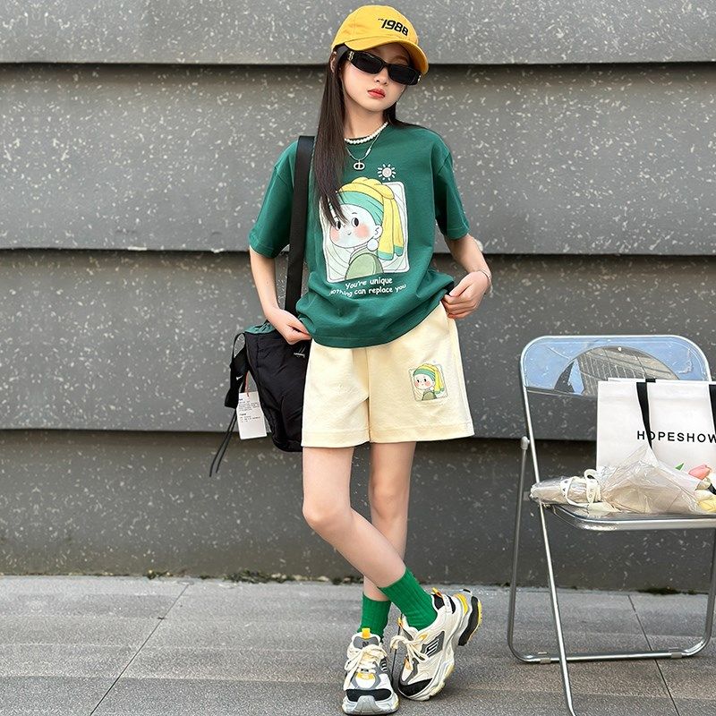 女童夏季休闲短裤2024新款外穿洋气童装中大儿童女夏天薄五分裤子,童装/婴儿装/亲子装,裤子,淘宝优惠券,粉丝福利购,淘宝优惠卷