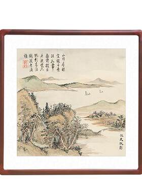 国画山水画斗方字画新中式客厅花鸟字画走道玄关装饰画办公室挂画