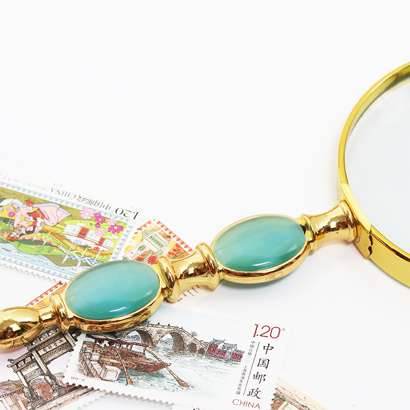 花谷里 20放大镜1000高倍高清金属老人阅读100儿童科学60手持倍便