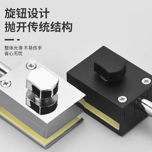 玻璃门地锁免打孔门锁卡扣单门双开门无框玻璃门固定器地插销门栓