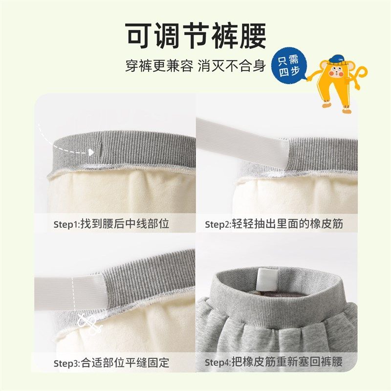 宝宝裤子冬季婴儿大pp裤加厚儿童屁屁裤加绒女童童装男童棉裤冬装