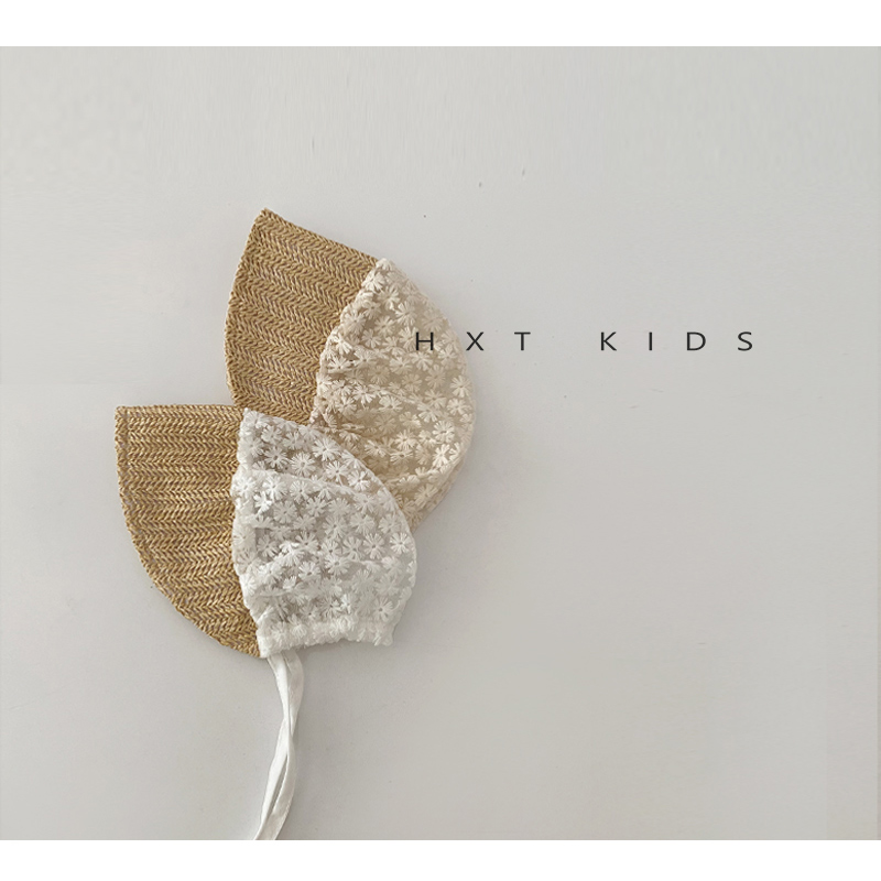 婴儿宫廷帽夏款蕾丝透明网纱洋气拼接遮阳帽子3-6个月宝宝防晒帽8