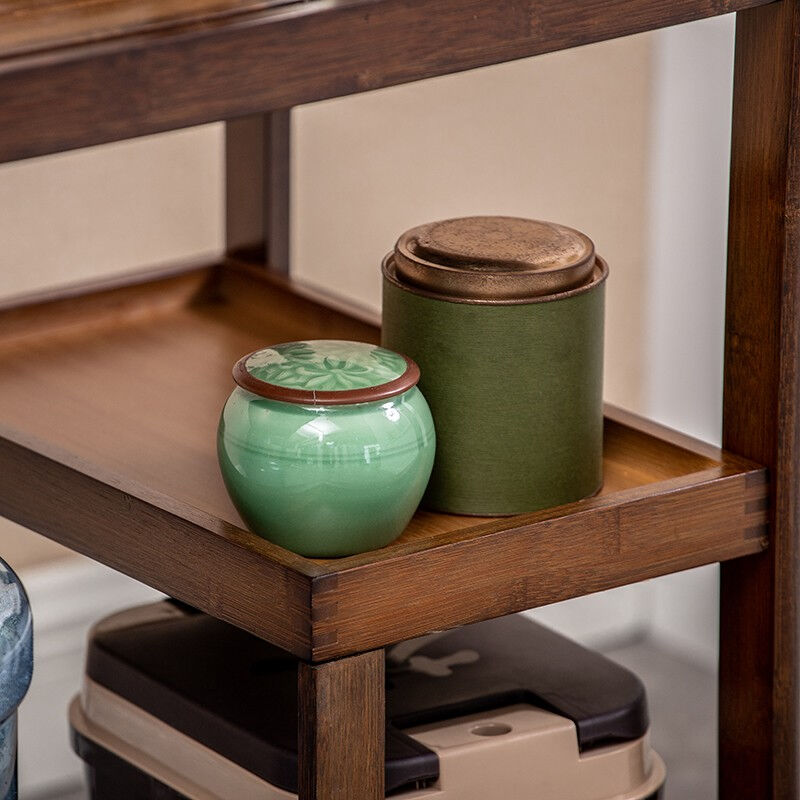 竹帅嘟嘟移动茶车简约茶几家用茶水柜实木竹质小茶桌功夫茶台套装