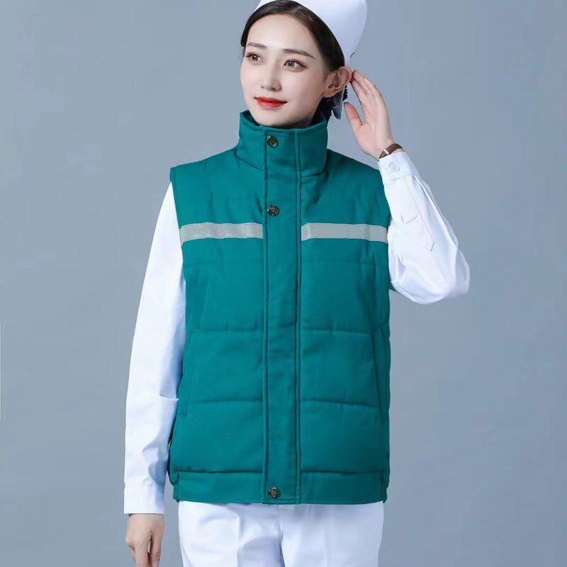 护士羽绒背心冬季外穿棉马甲急诊科女医生值班棉衣羽绒服短款外套