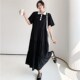 胖mm大码 宽松显瘦polo领过膝长裙 新款 学院风短袖 连衣裙女2025夏季