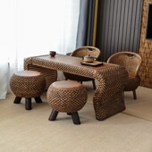 阳台藤编茶桌椅组合家用喝茶休闲茶几小户型简约茶艺功夫茶台桌子