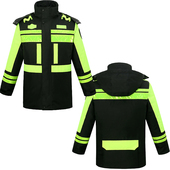 加厚反光加棉绒交通路政公路巡逻冬季 羽绒棉衣防寒防风救援工作服