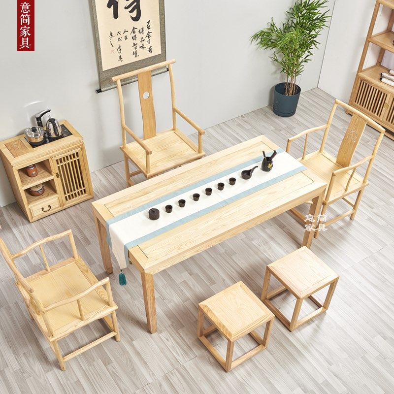新中式白蜡木实木茶桌椅组合办公室泡茶桌简约茶几茶室功夫茶台,商业/办公家具,茶台/茶桌,淘宝优惠券,粉丝福利购,淘宝优惠卷