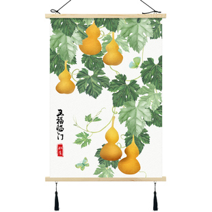 中国风挂画客厅入户玄关沙发背景墙新中式楼梯间墙面装饰画竖版画