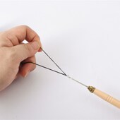 接发驳发专用木柄钩针带舌头假发接发勾针羽毛接发工具 包邮