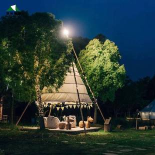 网红地营节灯笼帐篷外景区民323宿露竹天餐吧金字塔锥形天户幕帐